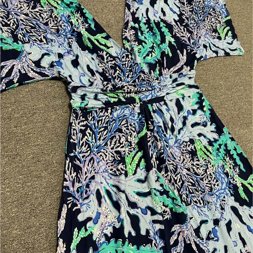 Lilly Pulitzer Vibrant Blue and Green Maxi Dress - Picture 4 of 6